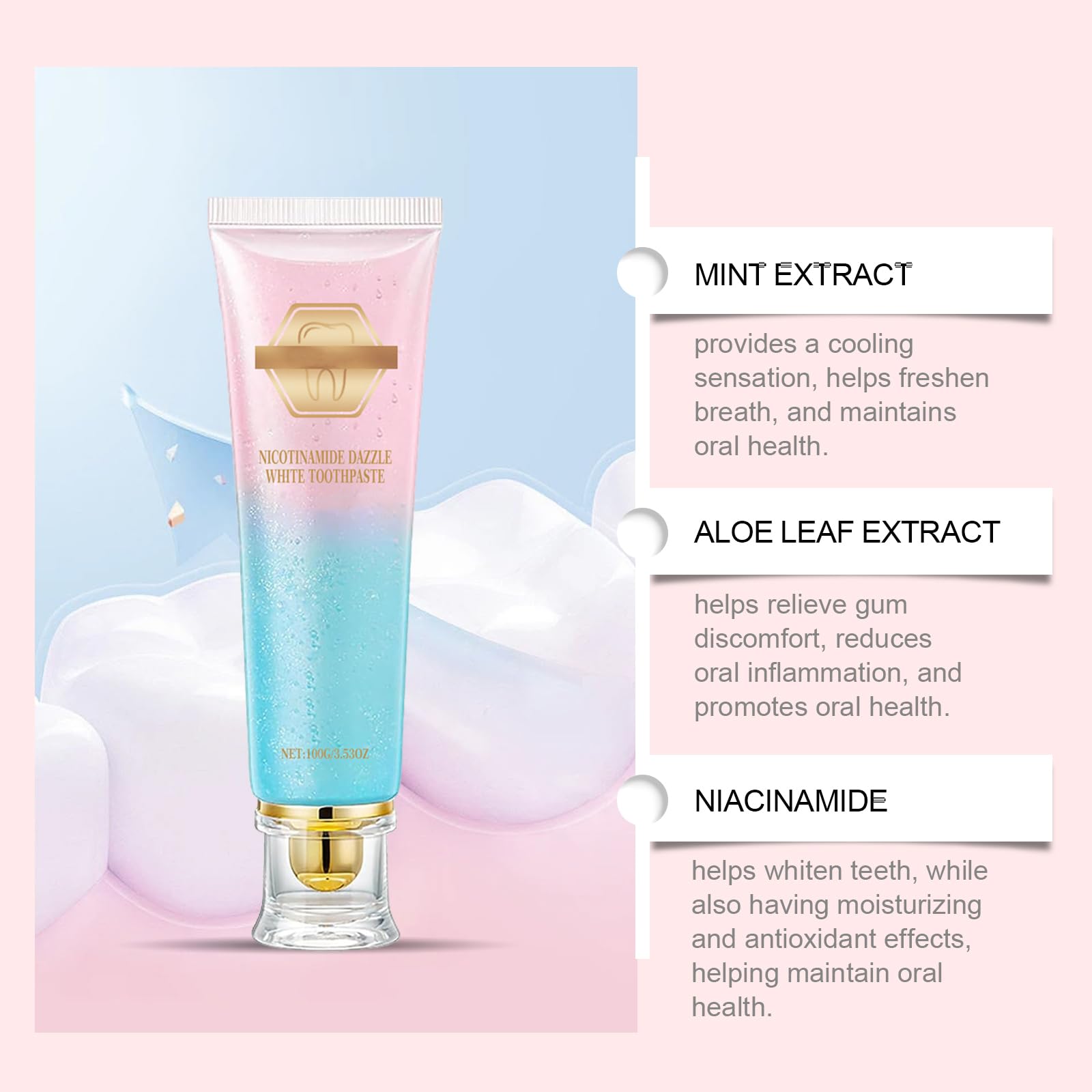 Vous Dentifricio, Dentifricio Complete Care, Dentifricio sbiancante naturale dei denti, freschezza a lunga durata, smacchiatore dentifricio naturale delicato per denti sensibili (6 pezzi)