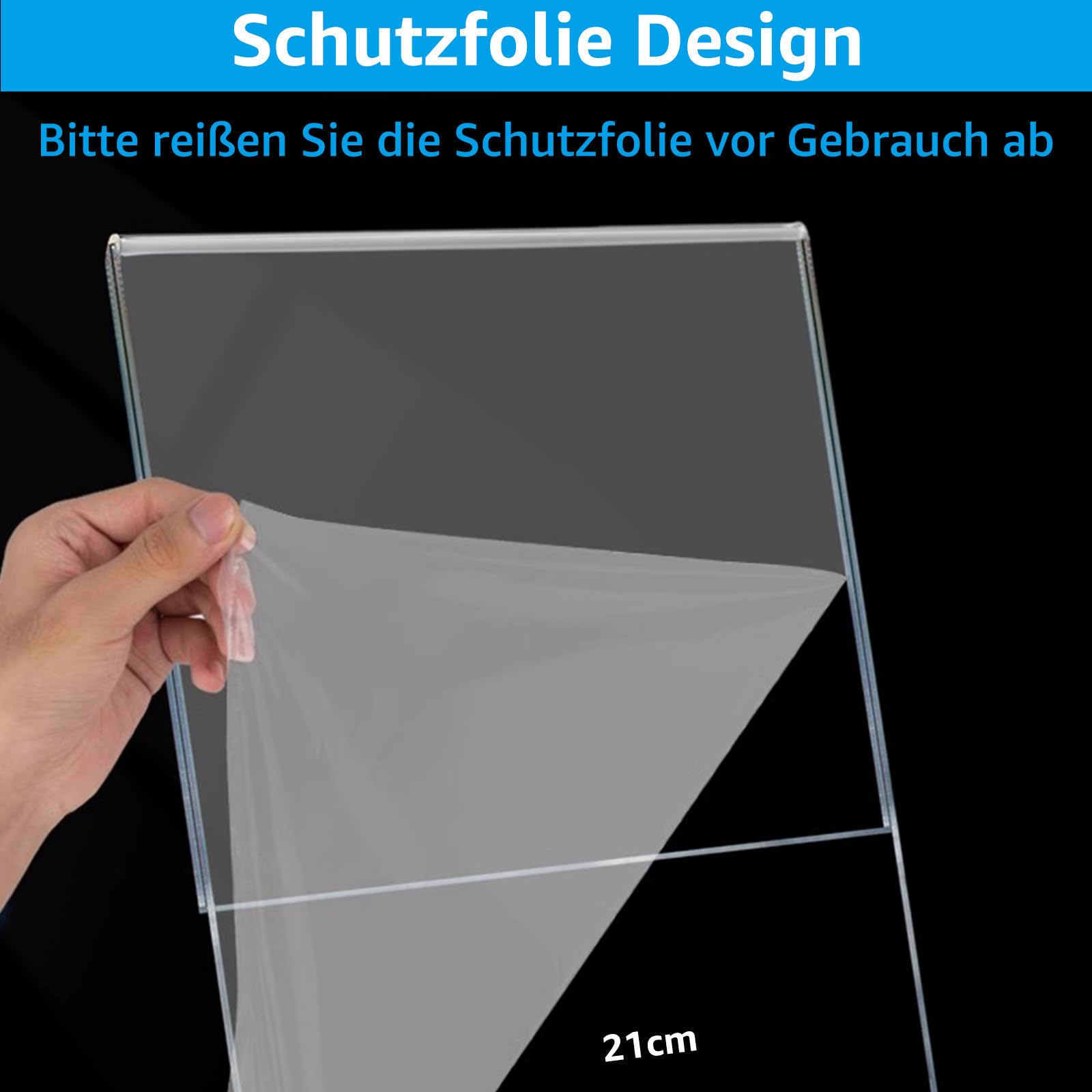 CYEER Lot de 10 présentoirs de table en acrylique A4 inclinés – Présentoir en L DIN A4 transparent – Présentoir publicitaire et porte-carte de menu pour restaurant, foire et bureau – Support de