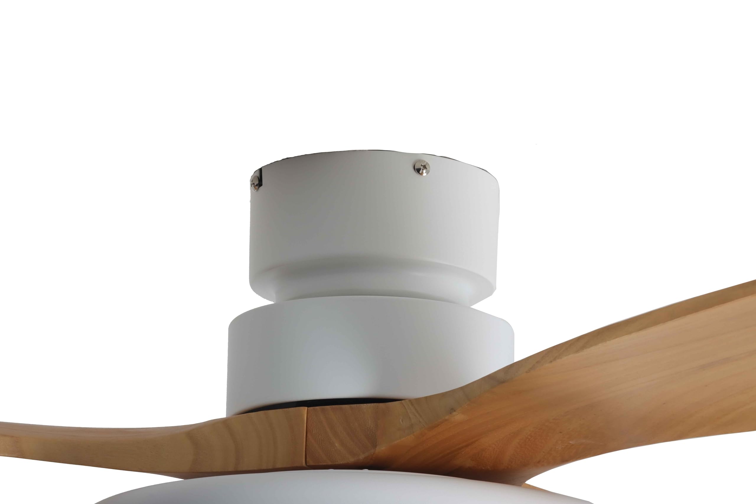 Megashopitalia Ventilatore da Soffitto in Legno Massello con Lampada LED, Telecomando e Modulo Wi-Fi, Motore DC 40W (Legno chiaro)