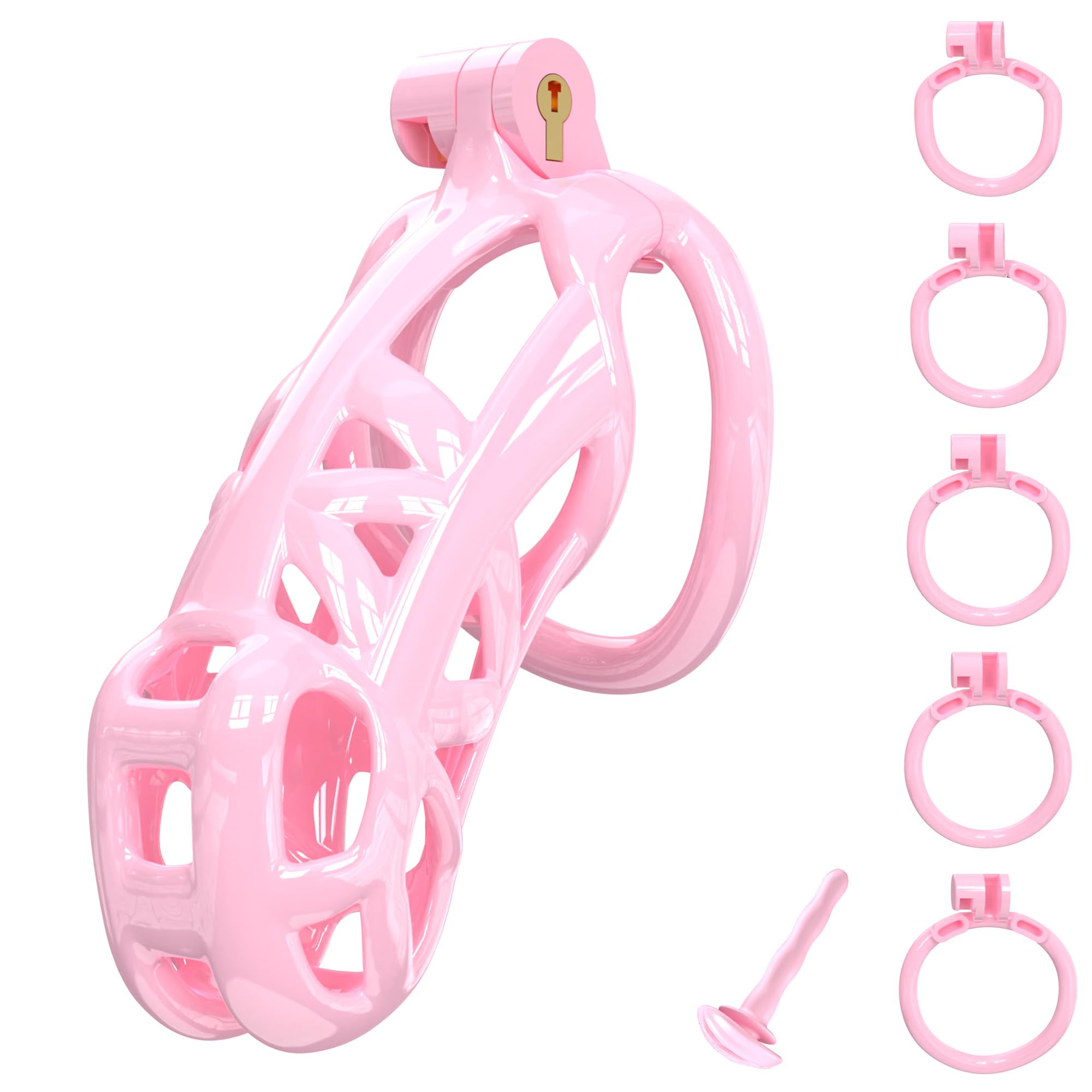 Cobra 3D Printed Chastity Devices Extra Large Penis Cage Sissy Men XL Pink