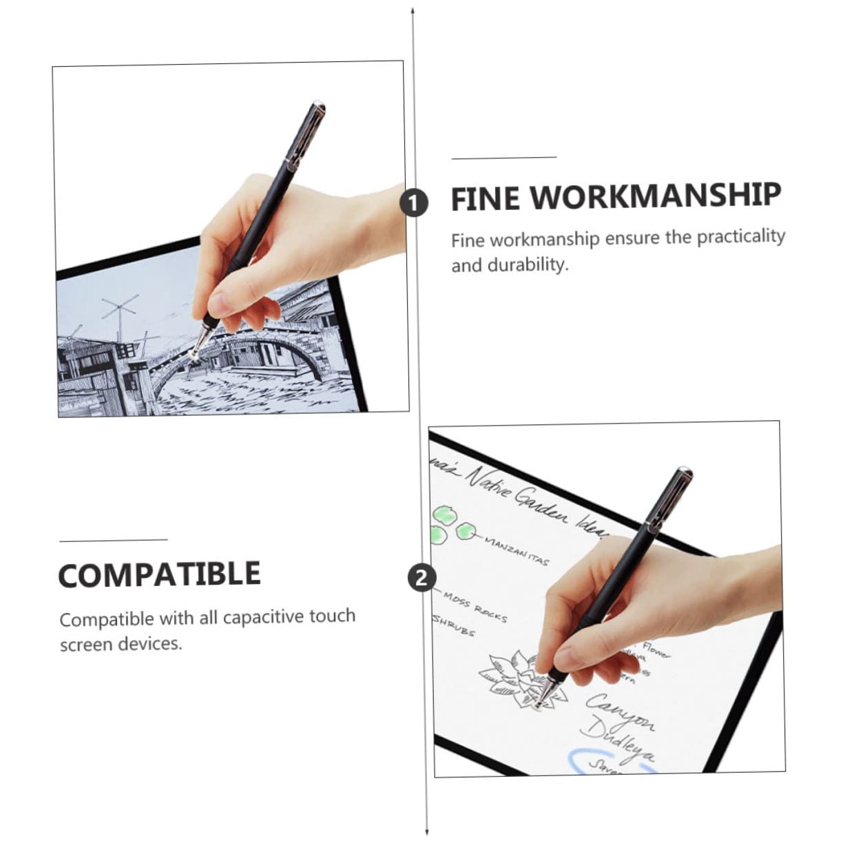 1 Set Pennino Capacitivo Stylus Pen per Touch Screen Precisione e Compatibilità per Tablet e Smartphone Scrittura e Graffi Colore Casuale