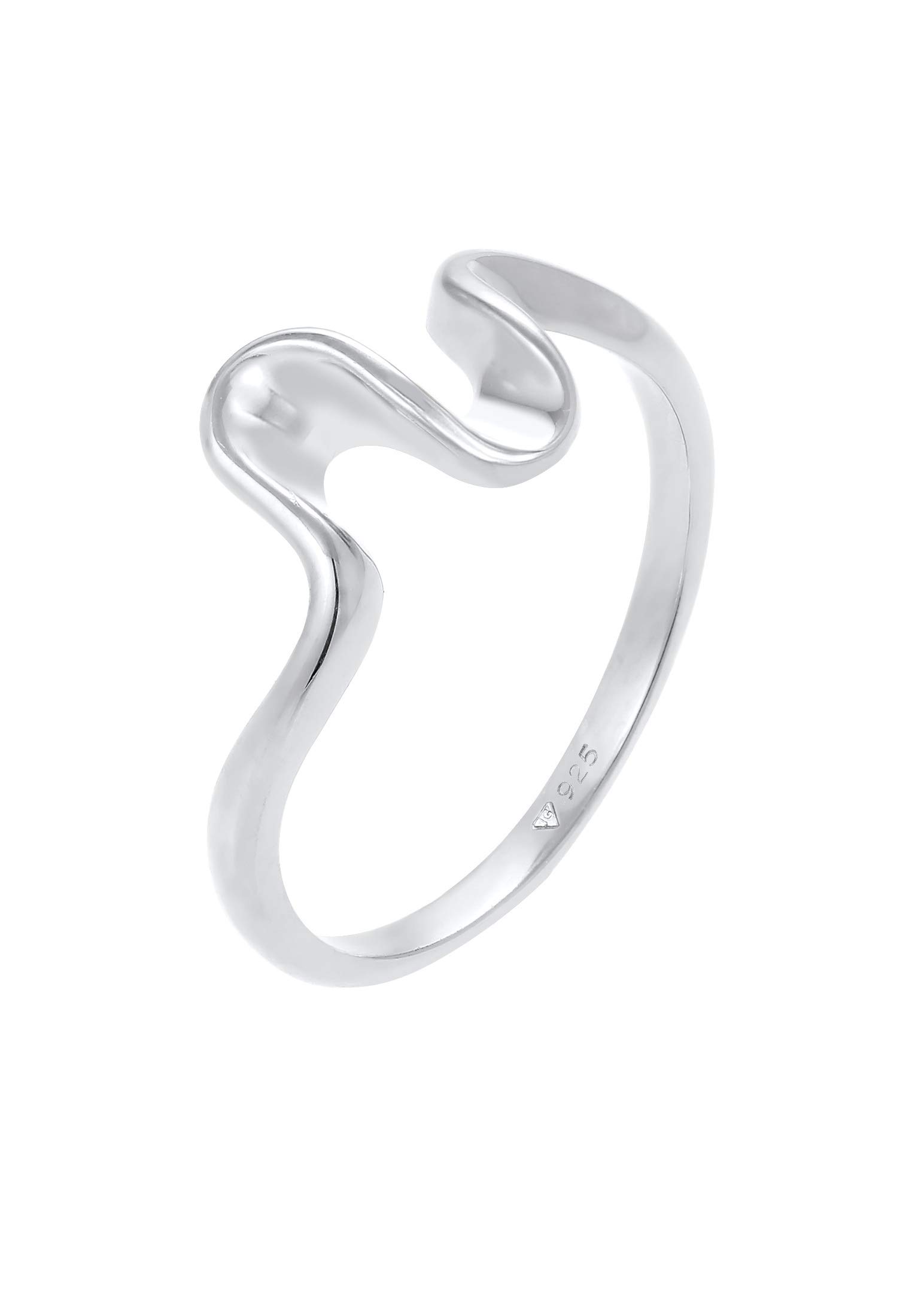 Elli Anello da Donna Onda Tendenza Ottica in Argento Sterling 925