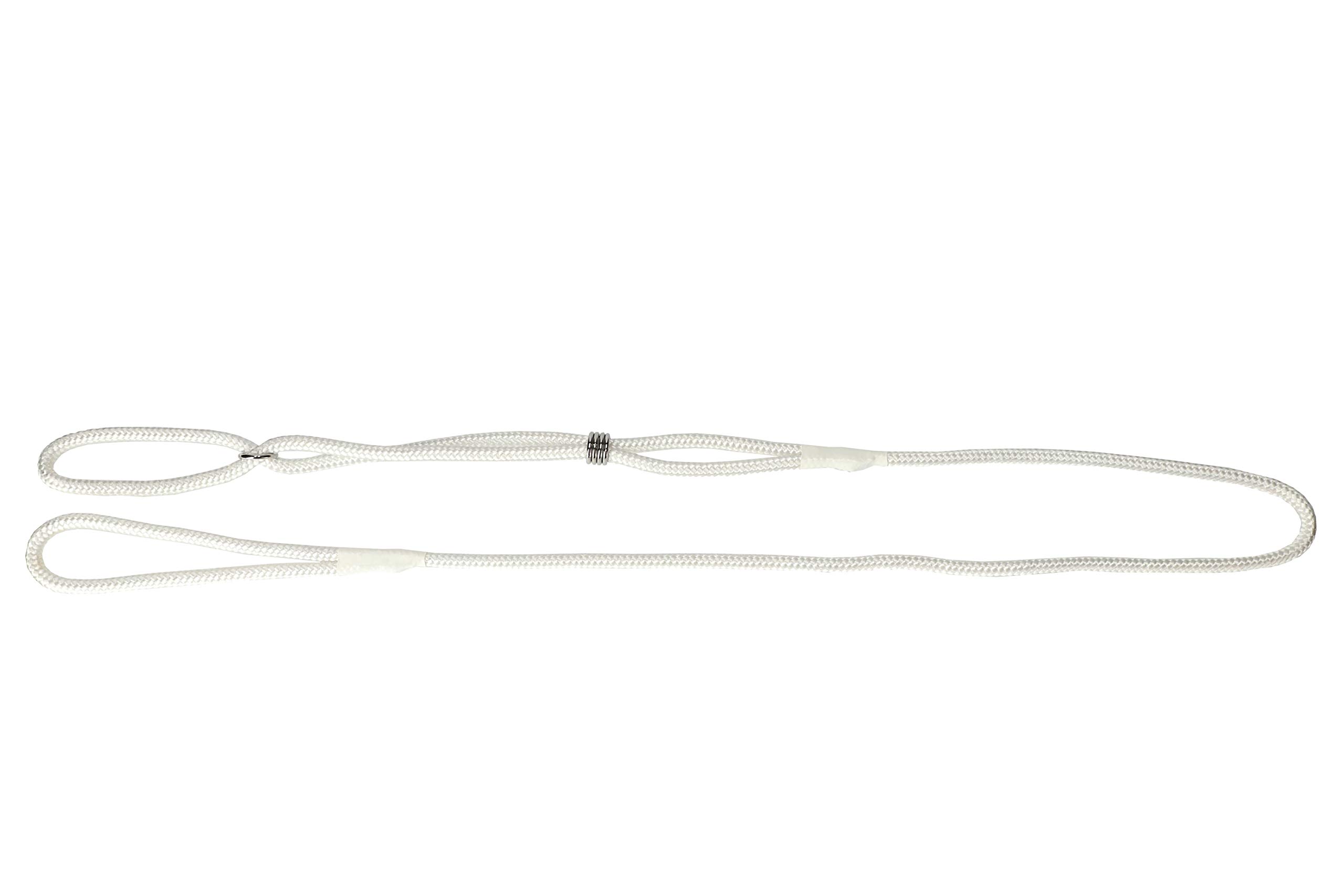 Dingo Show Lead for Dog from White Cord Comfy Leash for Handler and Dog on the Ring 10479, 0.8 x 150 cm
