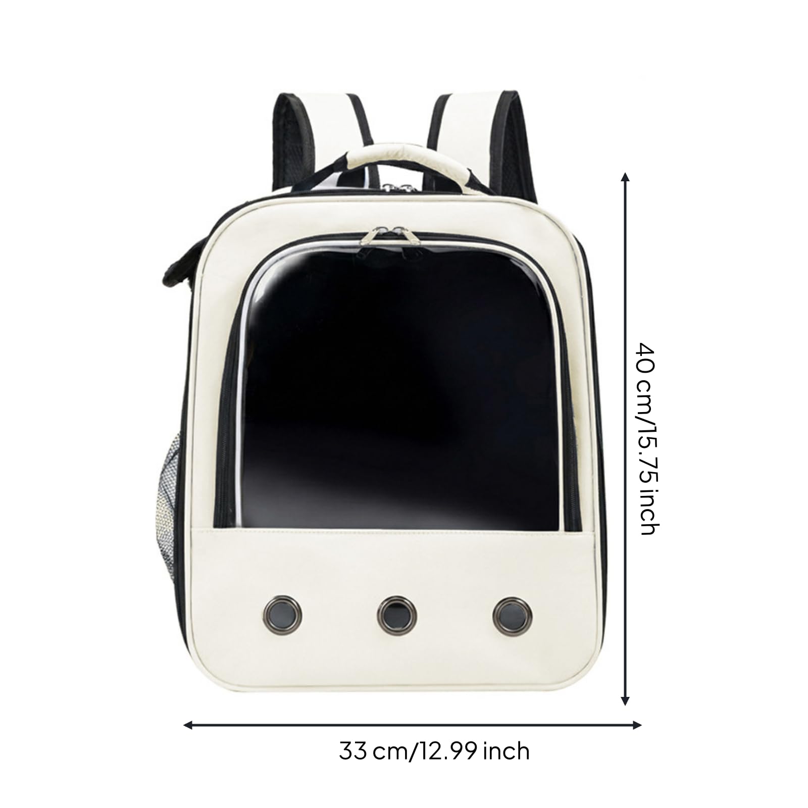 Zaino Trasportino Trasparente Trasportino con Oblò Ventilato Borsa per Cani Piccoli, Veterinario, Bianco