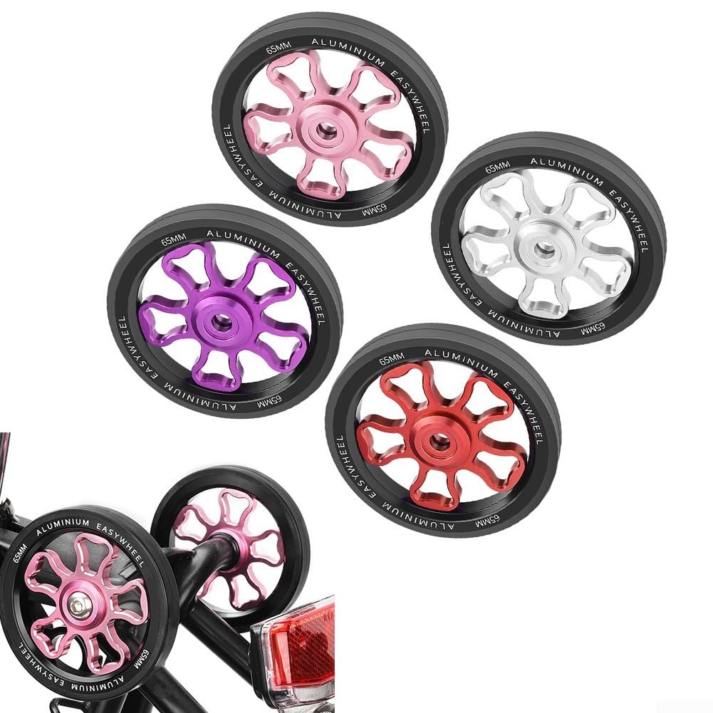 Roue de vélo pliable Easy Wheel, 70 mm pour Brompton et pour 3Sixty avec alliage d'aluminium et construction en caoutchouc, conçue pour une utilisation fluide (noir)
