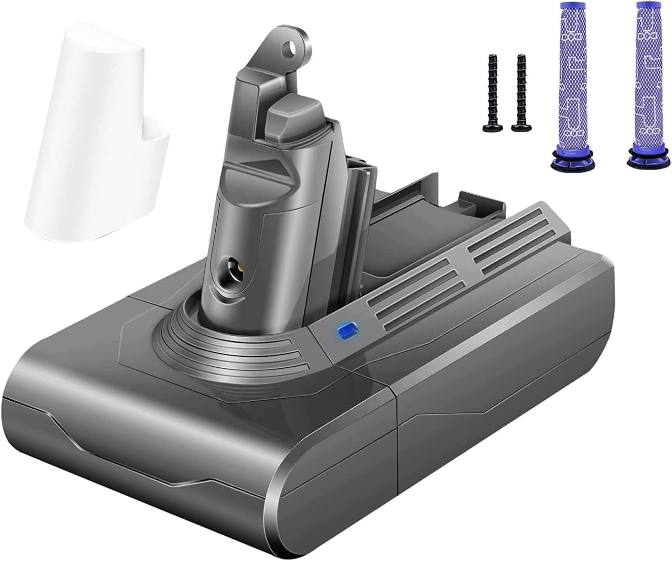 Battery for Dyson V6, Keenstone Replacement Battery 4600mAh Compatible with V6 Animal, Absolute, Vacuum Cleaner with 2 Pre-filters