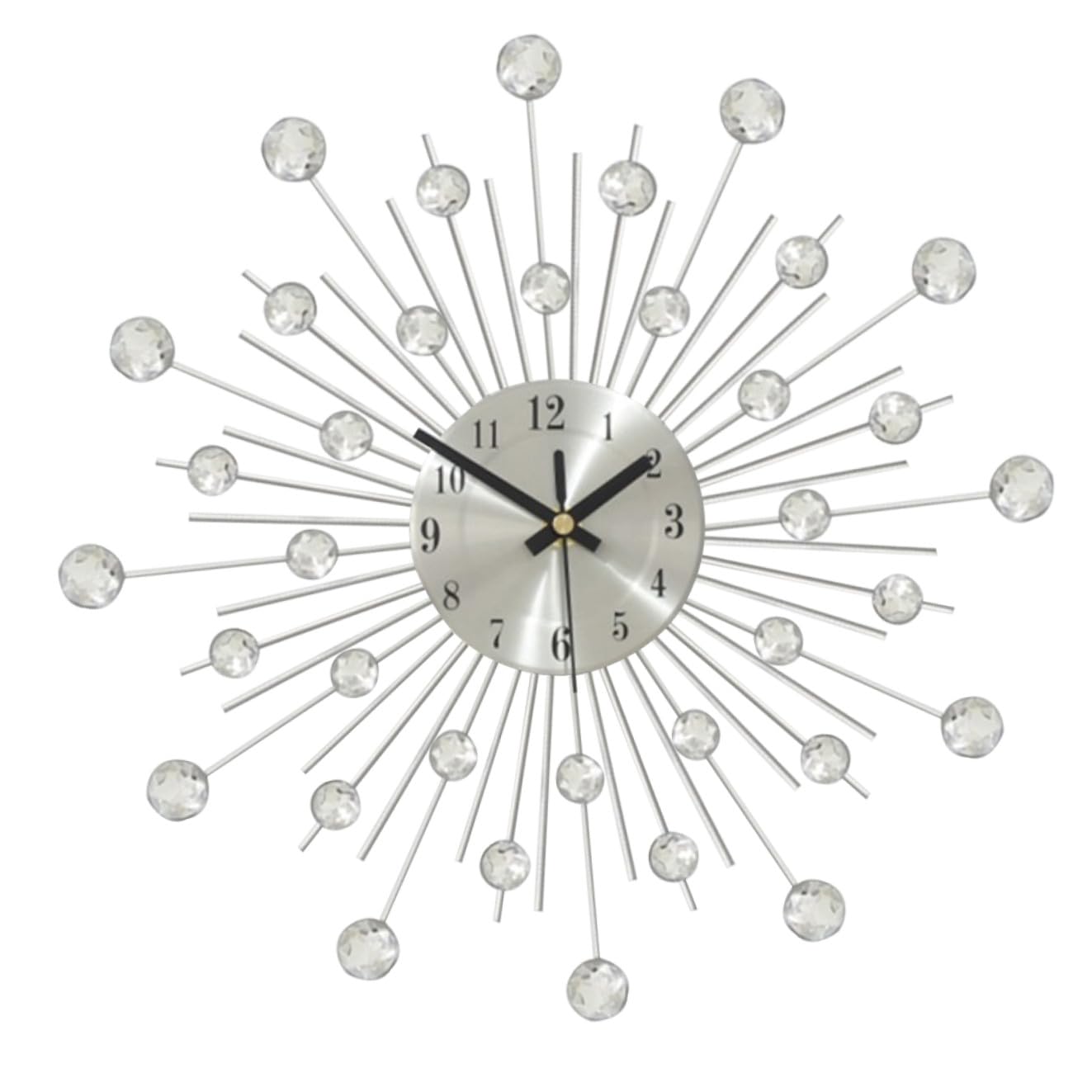 Horloge murale argentée pour salon et chambre d'enfant moderne