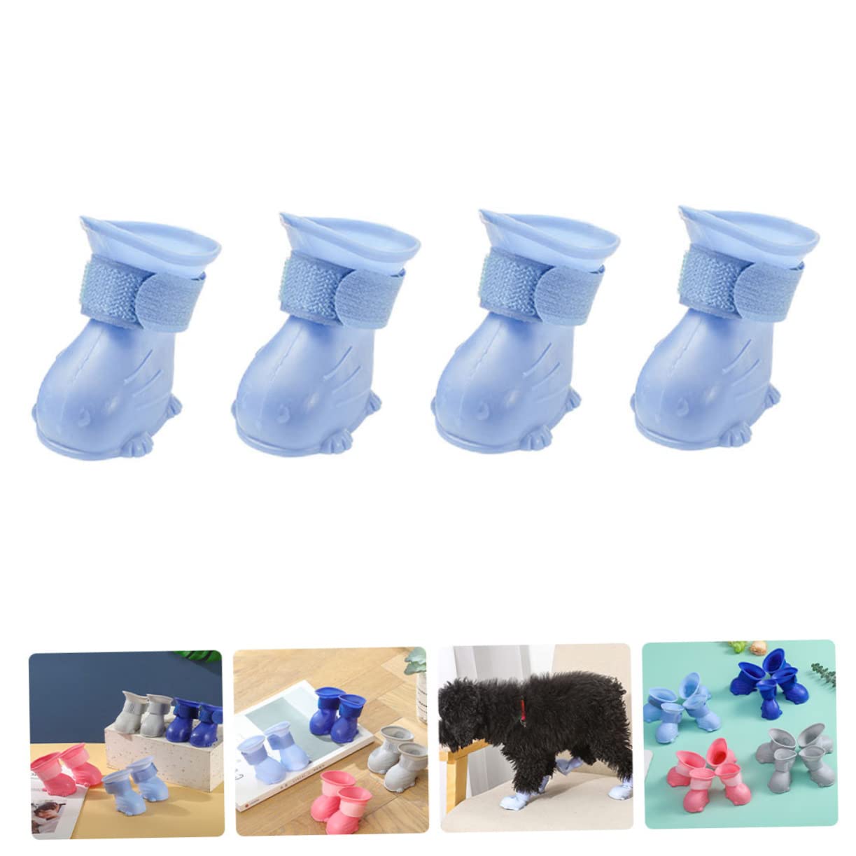 YARNOW 5 Set di Scarpe per Cani Stivali per Cani Protezioni per Zampe Scarpe Antipioggia per Cani per Tempo Umido 4 Pezzi*5
