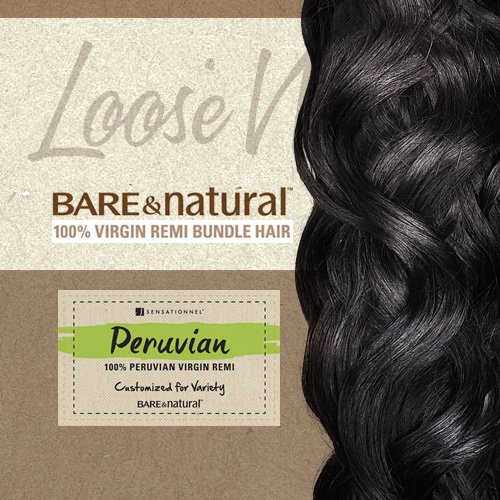 Sensationnel Unprocessed Peruvian Virgin Remy Human Hair Weave Bare & Natural Loose Wave [22"] (NATURAL BLACK)