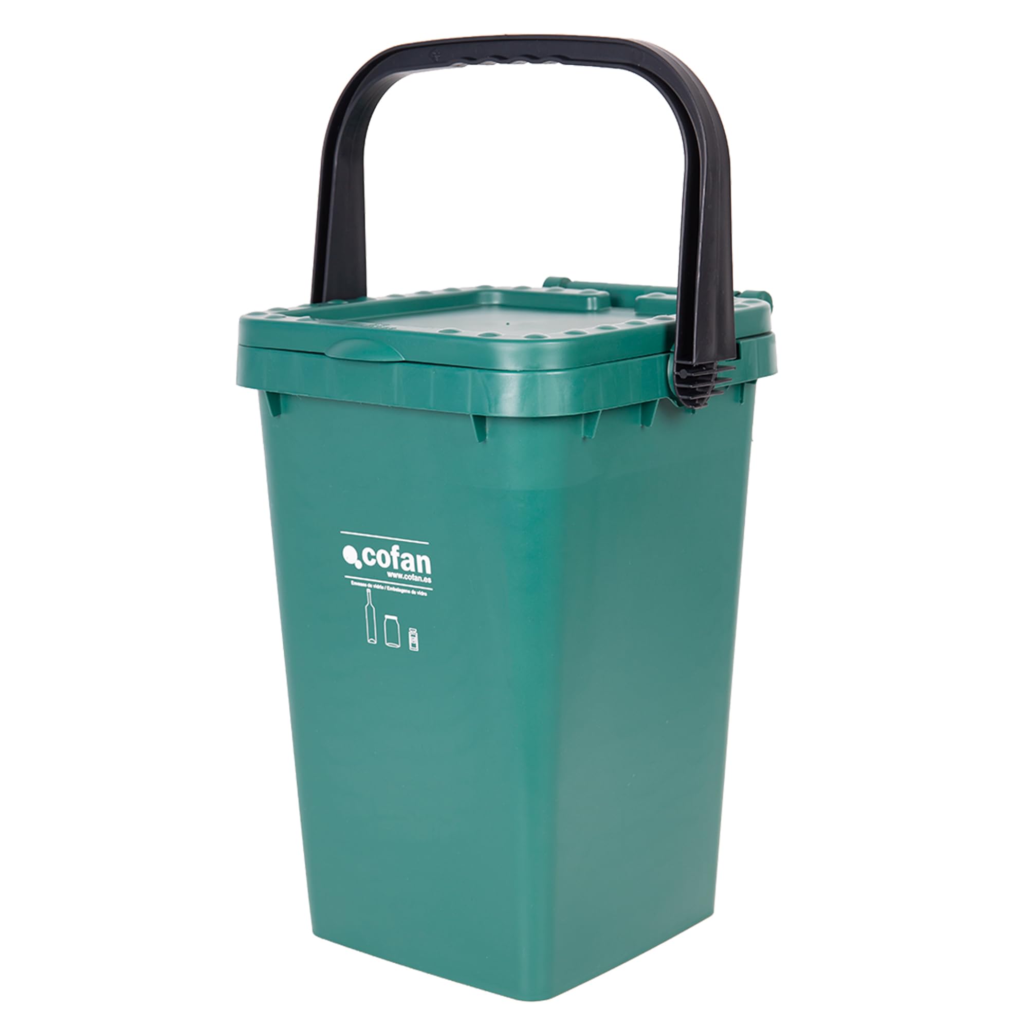 Cofan Récipient vert pour verre Modèle zircon Capacité 25 l
