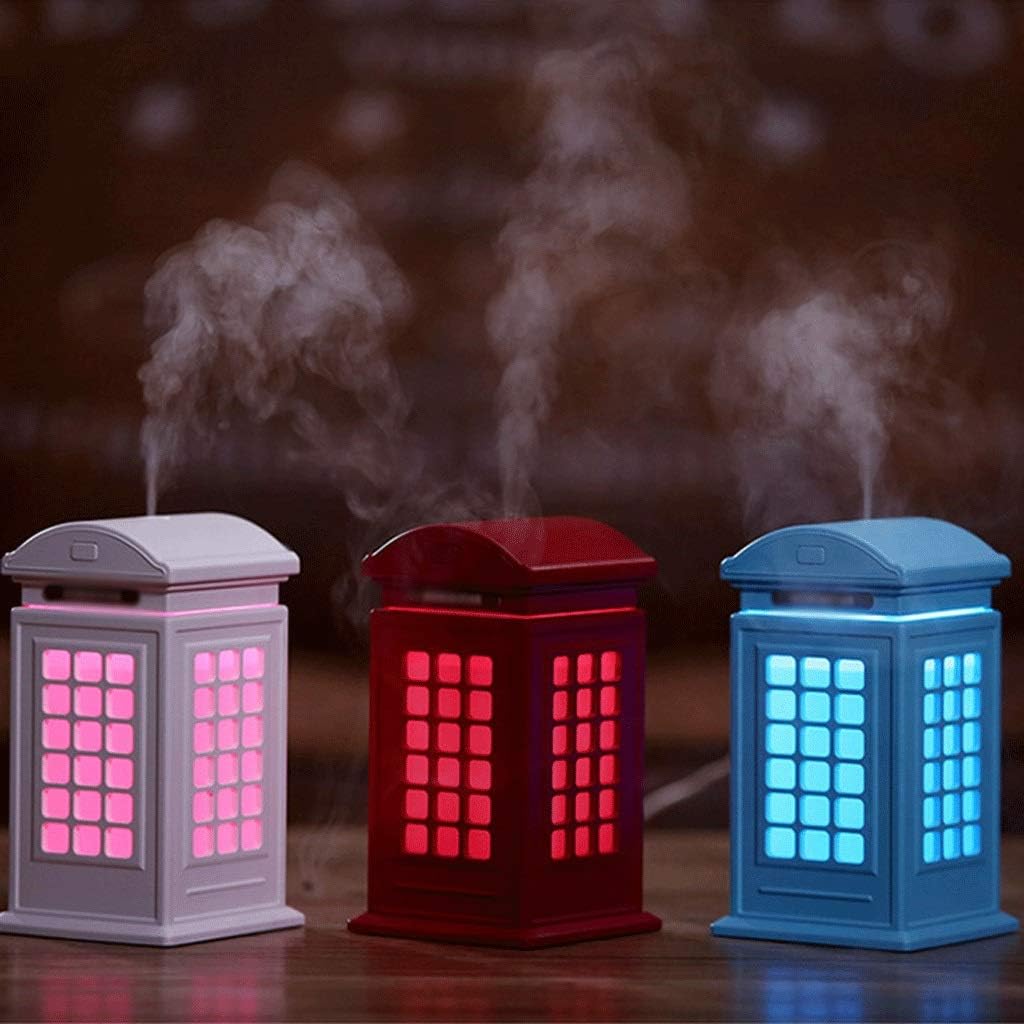Humidifiers USB Mini Portable Spray Humidifier Small Home Office Mute Air Aroma Diffuser Large Capacity Retro for Home, Office (Color : White)(White)
