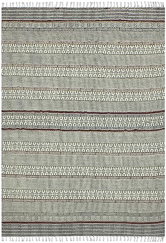 Tapis de yoga bohème Kilim en coton grand format 150x300 cm fait main