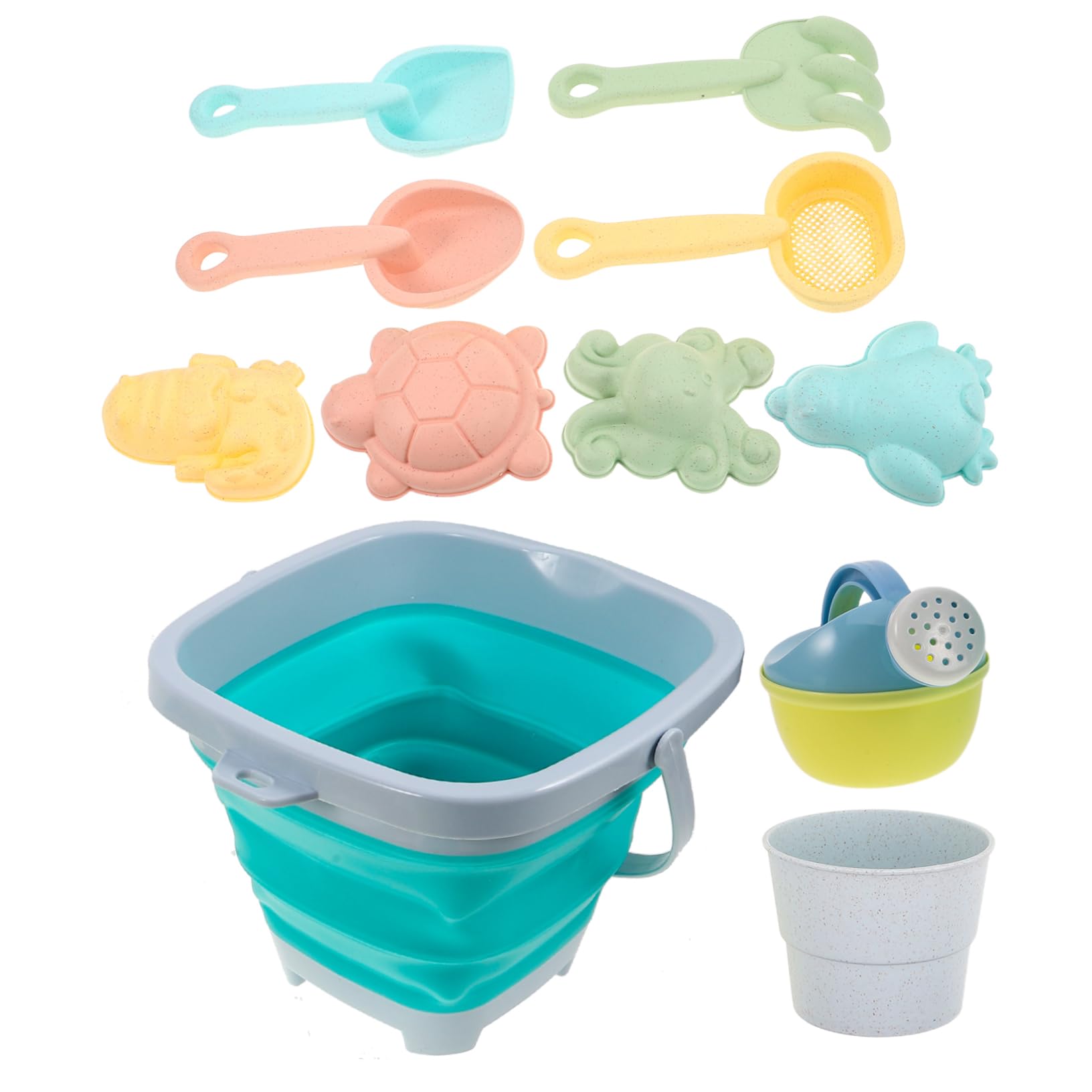 Yardwe Juguetes de Playa Plegables para Herramientas de Cubo Plegable y Pala de Juguete para Vacaciones de Verano Fiestas la Playa y Aventuras al Aire