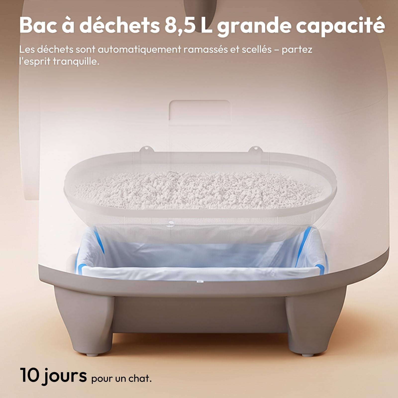 Devoko Lettiera Gatto Autopulente 90 L, Lettiera Autopulente per Gatti | con APP, Condivisibile tra Più Utenti, Lettiera Gatto con Sensori Multipli, con Pedana e Tappetino, Anti-Odore, da 1,5 a 10kg