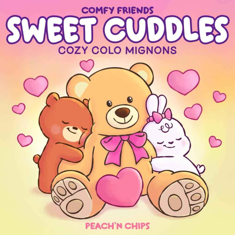 COMFY FRIENDS - Sweet Cuddles (French Edition): Cozy Colo Bold and Easy pour Adultes, Livre de Coloriage mignon et Relaxant