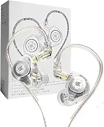 Fone De Ouvido Profissional EDX Pro Intra-auricular, Driver Dinâmico Magnético Composto de 10mm, Cabo Substituível, Original - Perfeito para Cantores (Crystal)