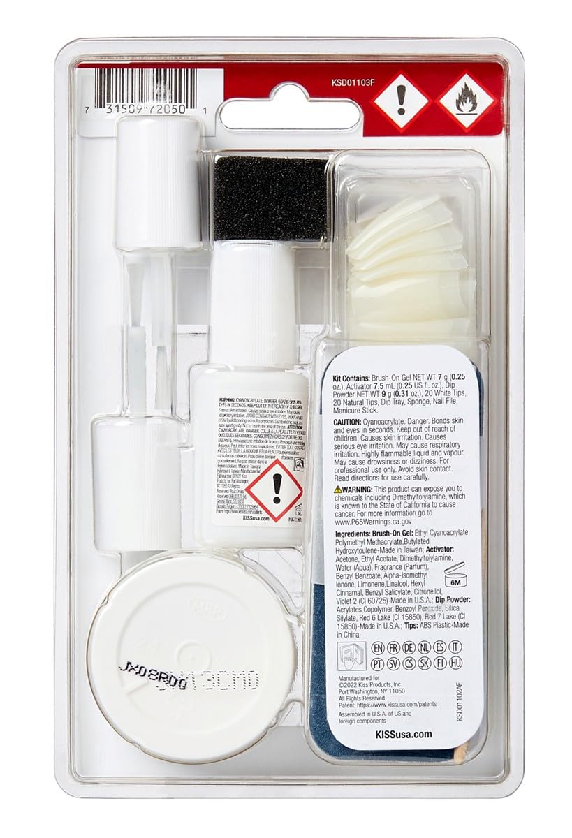 Kiss Salon Dip Prof Dipping System Acrylic Strength 40 Tip (Pack of 2)