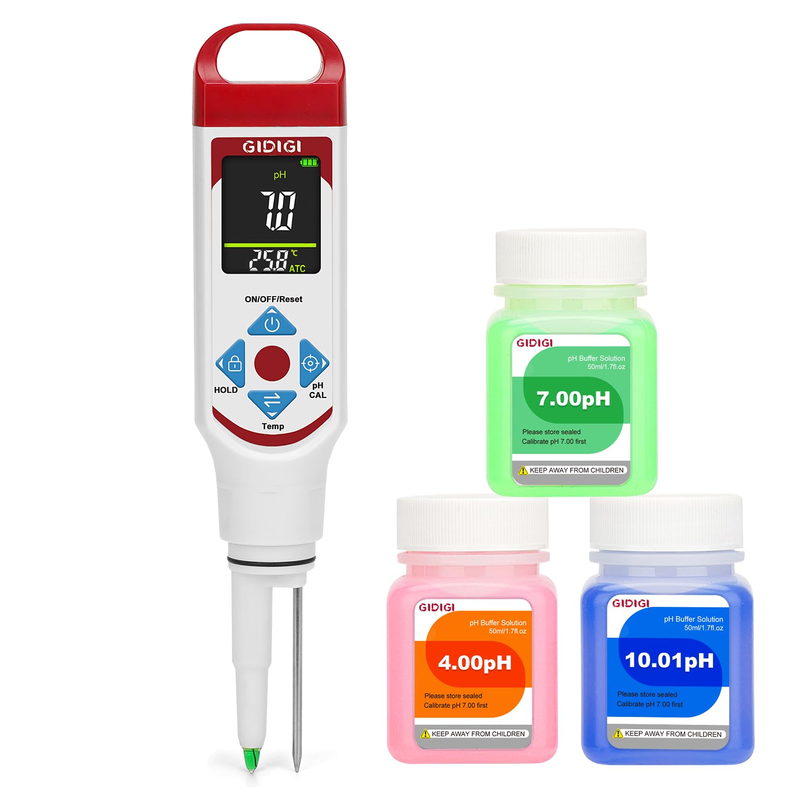 Misuratore di pH per la fermentazione alimentare, display a colori punta a lancia tester di pH per alimenti con ATC per cosmetici, lievito madre, Carne, formaggio, prodotti in scatola，Sottaceto