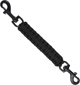 Dog Collar Safety Clip with Dual Clasps Collars and No Pull Harness Leash Connectors Handmade Backup Safety Strap Clip Collar Pinch Double Ended Clasp for Dog Harness Walking Running Hiking