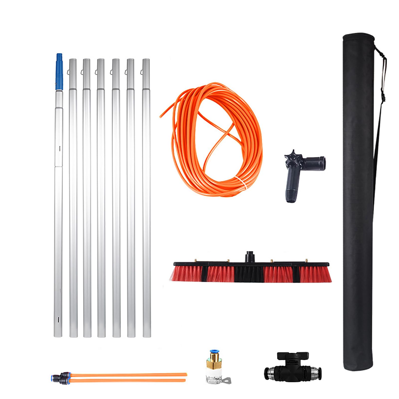 GTHTUHFD Telescopic Water Fed Brush 10-39Ft | Window & Solar Panel Cleaning Pole | Extendable 8M Rod With 35Cm Brush Head For Conservatory Roofs & Outdoor Cleaning,B-brush 55cm-7m