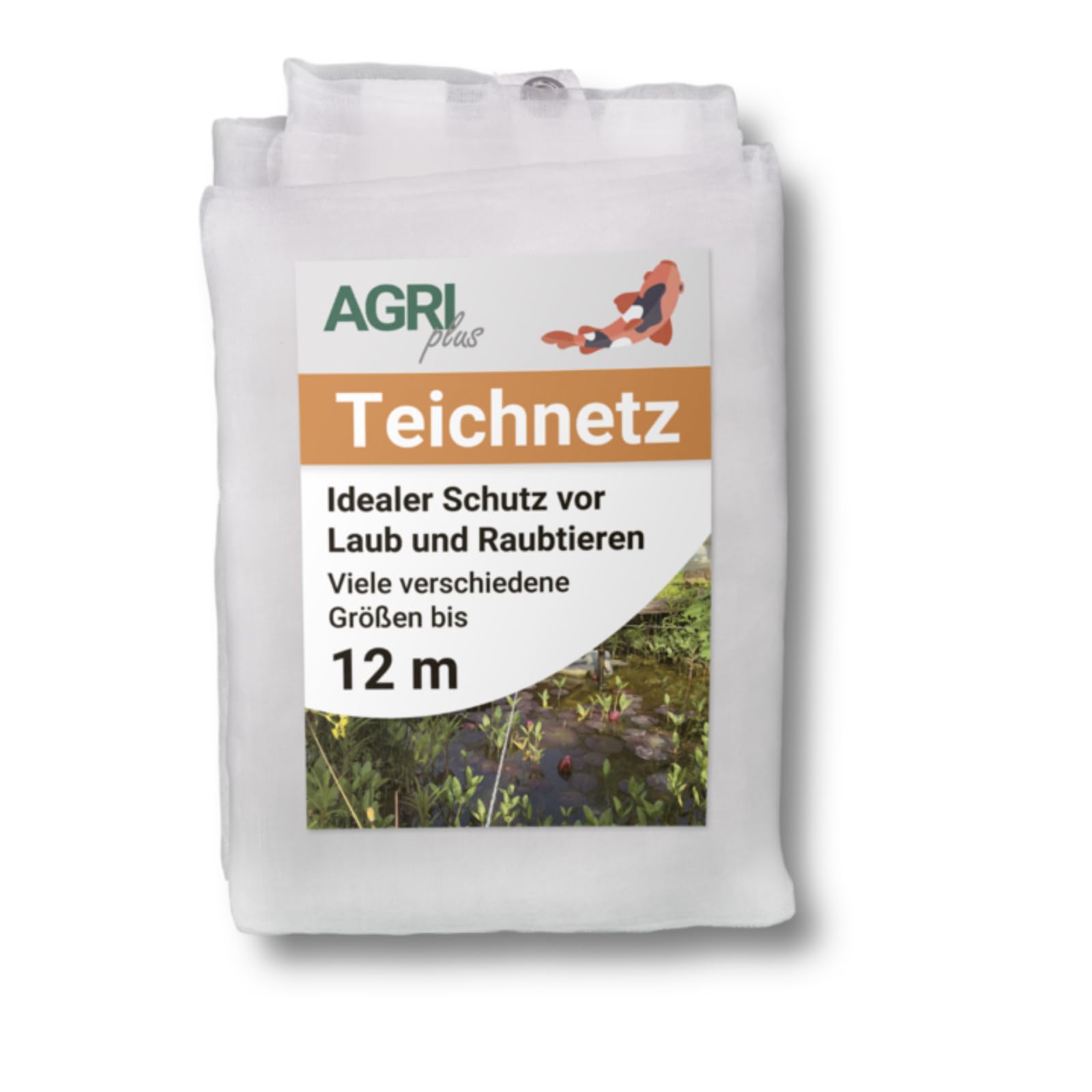 AGRI plus Teichnetz mit Ösen I 4 x 6 m I Verschiedene Maße I Engmaschiges Netz 0,8 x 0,8 mm I Teichschutz gegen Reiher I Schutznetz mit Randverstärkung I Abdecknetz UV-stabil & wasserdurchlässig