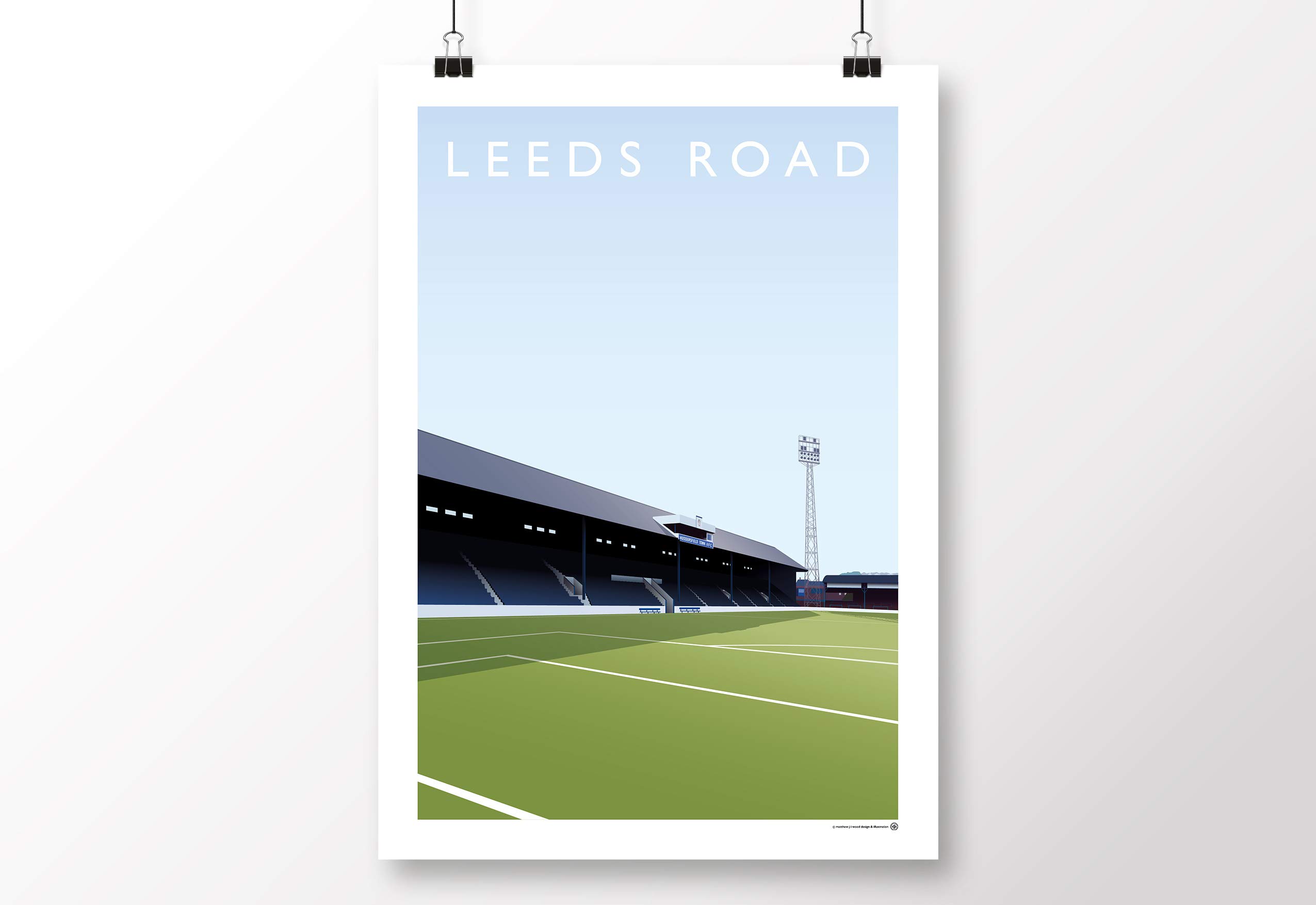 Affiche Leeds Road Stadium Huddersfield Town A3 pour créer un coin déco foot vintage