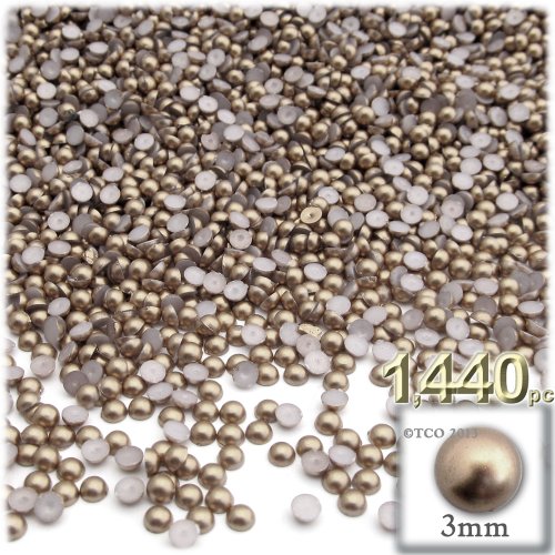 1,440Pc Pearl Finish Half Dome Beads, Round, 3Mm, Rustic Copper Brown #TOP2