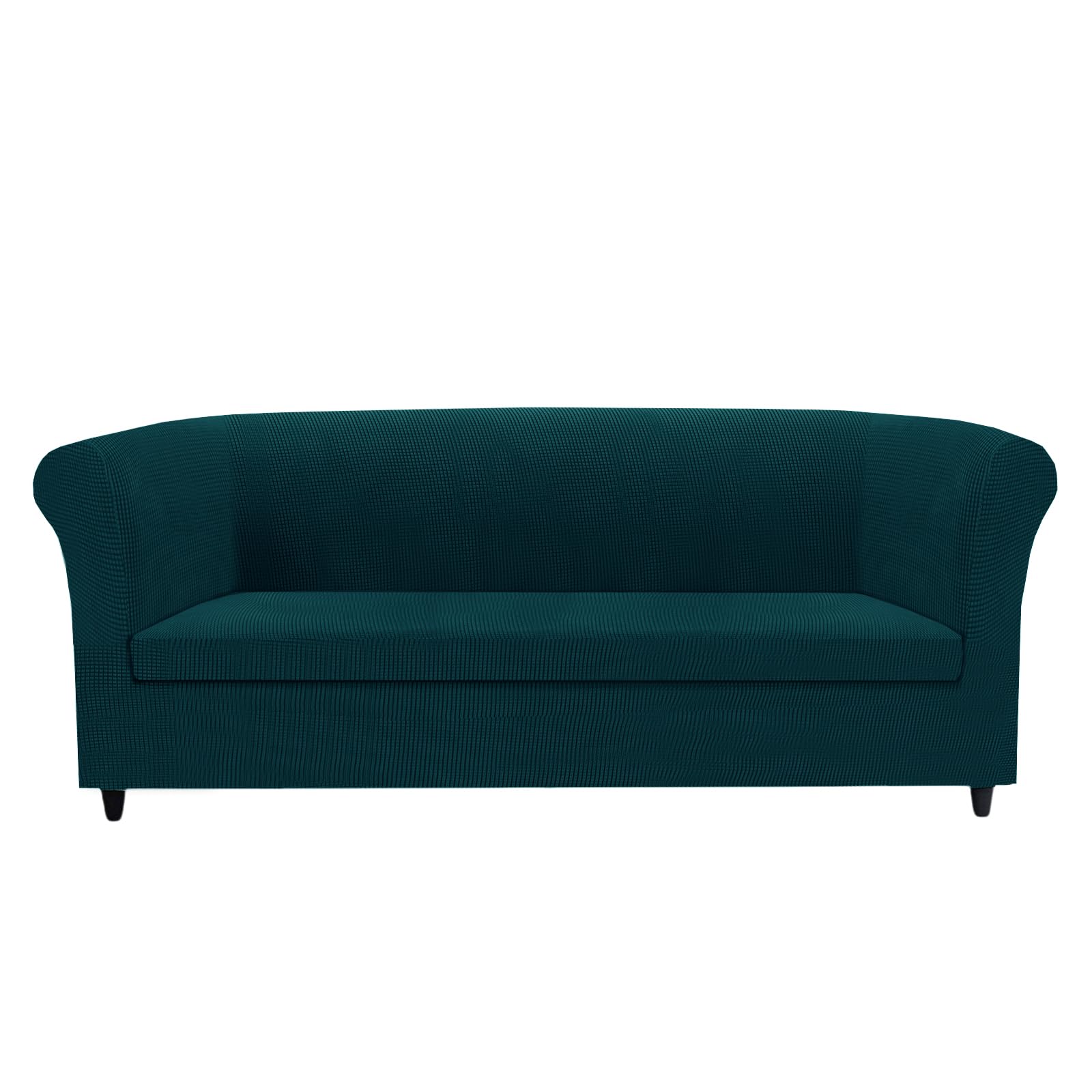 KYJSW Chesterfield Sofa Cover Stretch Jacquard Fabric Couch Slipcover With Armrests Cushion Cover Seat Cover Non-Slip Furniture Protector (Blue green,XL SOFA+1PC LARGE 4-SEAT)