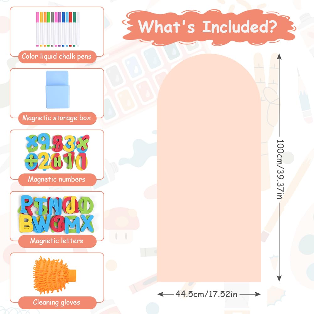 Pizarra Magnetica Infantil 44,5x100cm Papel Adhesivo Pared Tablero Autoadhesivo Recortable con Rotuladores Magnéticos