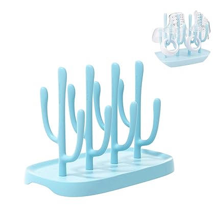 YilulvDeng Baby Bottle Drying Rack Space Saving,Travel Bottle Drying Rack for Baby Bottles Accessories,Portable Bottle Drying Rack Bottle Holder for Baby(Blue).