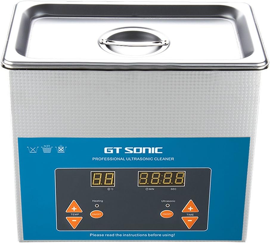 GT SONIC 3L Ultrasonic Cleaner Heated Cleaner with Adjustable Timer Ultrasonic Jewelry Cleaner Machine for Jewellery Rings Watches Eyeglasses Dentures Coins Metal Parts Lab Tools and More