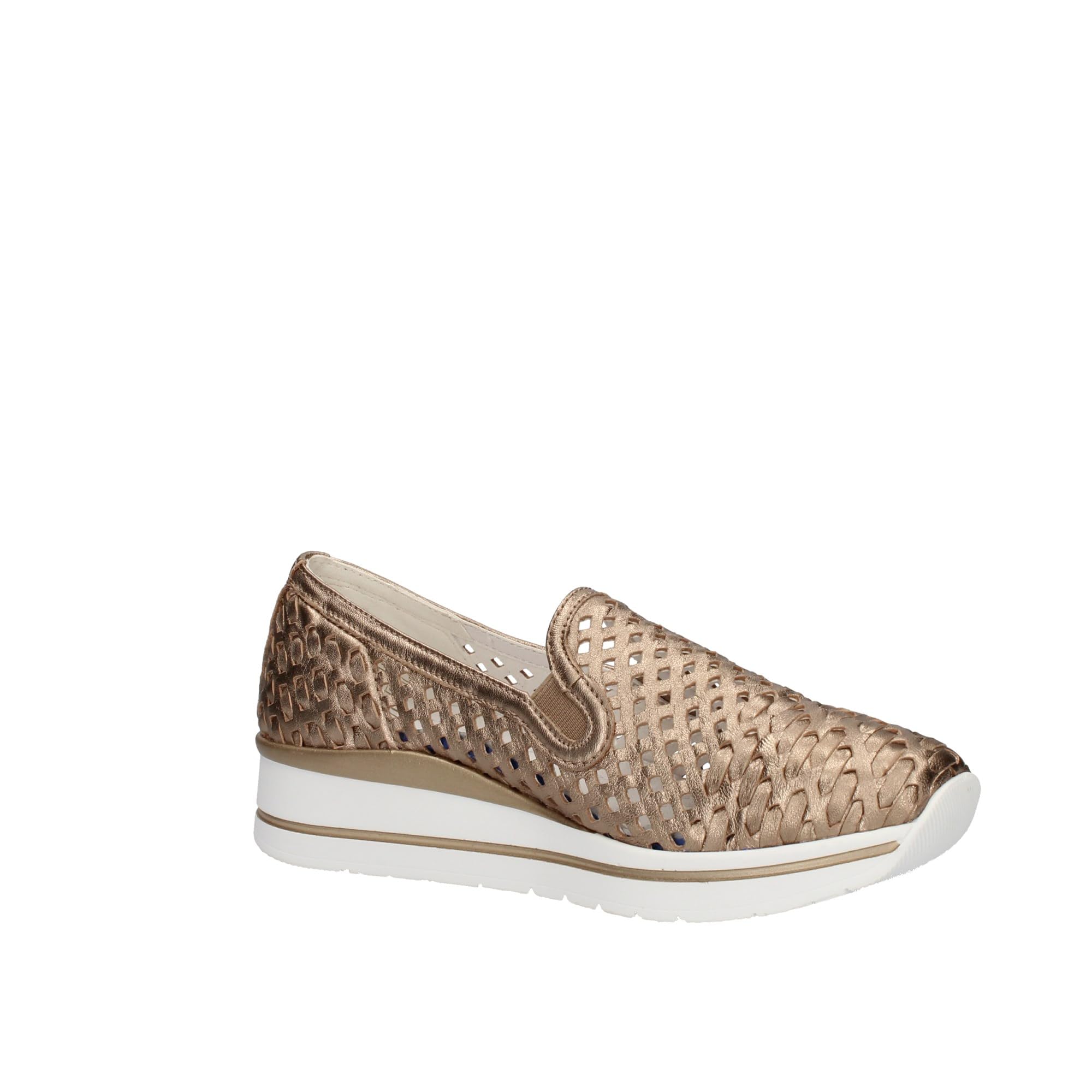 Scarpe da Donna in Pelle Traforata con Zeppa