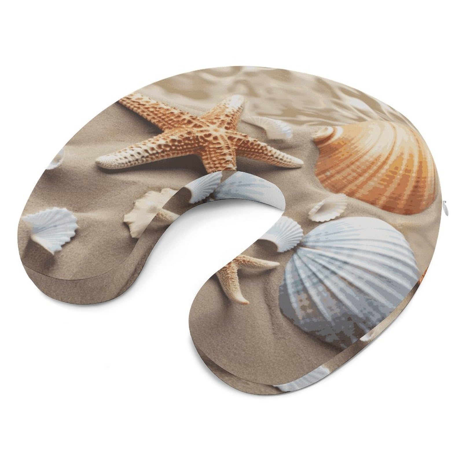 Almohada en forma de U de concha de mar, núcleo de almohada de espuma viscoelástica, cojín, proporciona apoyo para el cuello, almohada de viaje, adecuada para aviones, coches, hogares y
