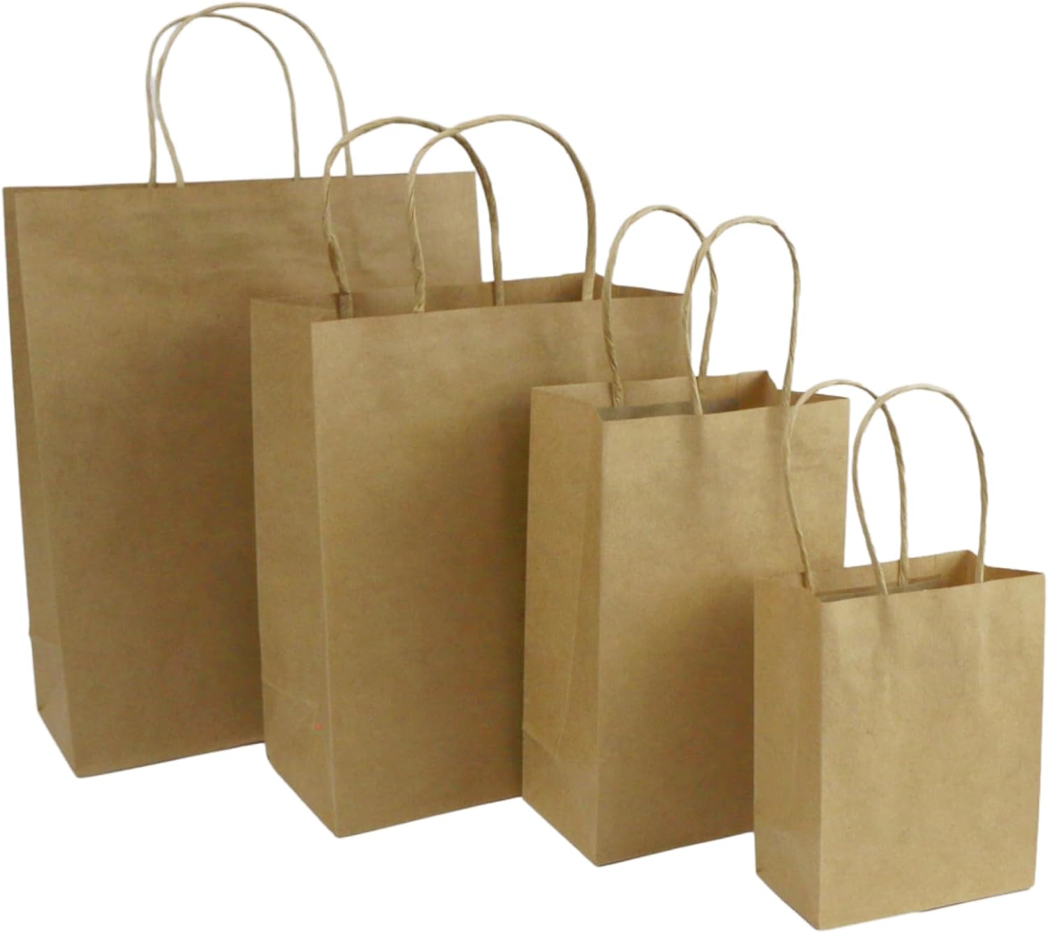 100 Pcs thick Kraft Paper Bags 5.25x8.5x3.25"，Small Shopping Bags with handles Bulk，Craft Gift Bags, Retail Bags, Recycled Bulk, Brown Paper Bags for Wedding，Packaging, Birthday Party，Business, Goody and Kraft Merchandise Bag (5.25x8.5x3.25inch, Original brown)