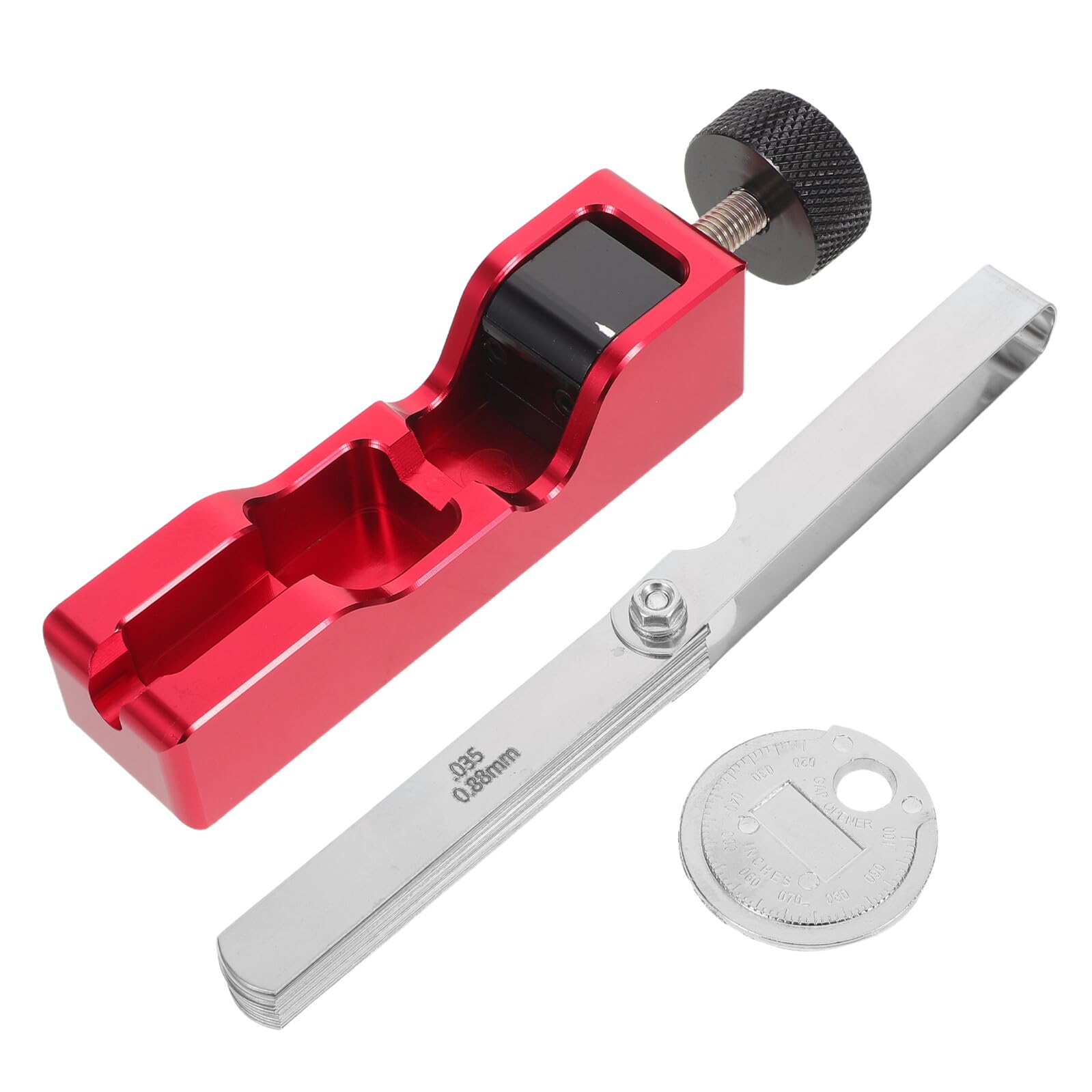 Generico Kit Regolazione Distanza Elettrodi Candele Auto e Moto con Spessimetri in Alluminio Resistente, Strumento Misura Gioco Candela per Manutenzione Motore, Attrezzo Professionale