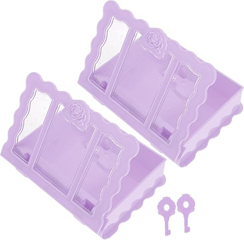 OSALADI Caja con forma de libro con cerradura, 2 piezas, caja decorativa vintage, joyero, caja de almacenamiento pequeña, organizador de