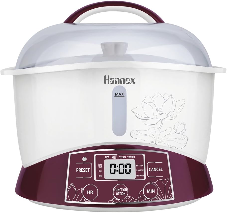 Hannex ESTJ222W Electric Stew Pot, 2.2 L, Red