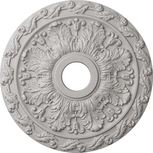 Vista 35 de Ekena Millwork CM19SP Medallón de techo de hojas de resorte, 19 7/8 "OD x 3 5/8" ID x 1 1/4 "P, imprimado en fábrica Imprimación de fábrica.