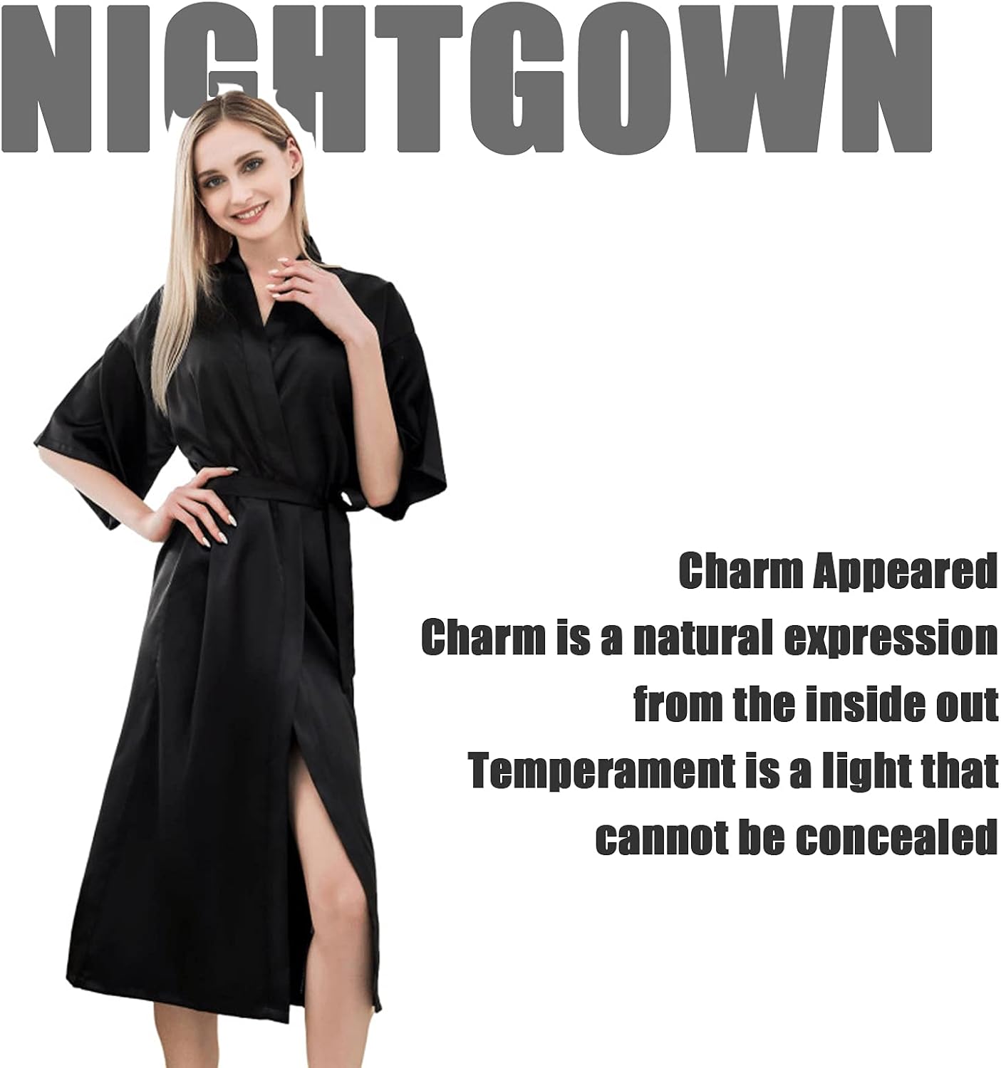 Ladies Silk Nightgown with Pajamas and Pajamas to Help You Sleep Well, A Great Gift for Birthday and Mother's Day
