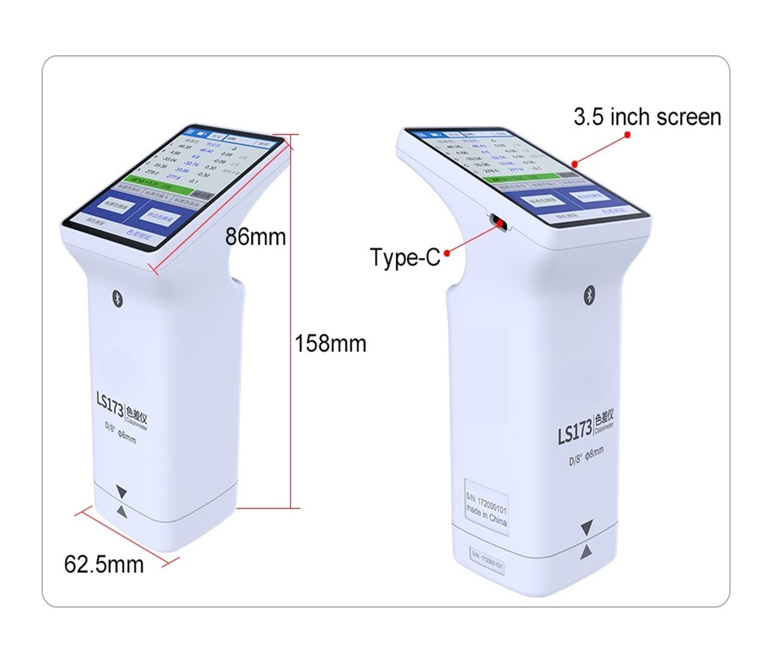 LS173 D/8 Tragbares Digitales RGB-Kolorimeter, Tragbares Labor-Farbmessgerät