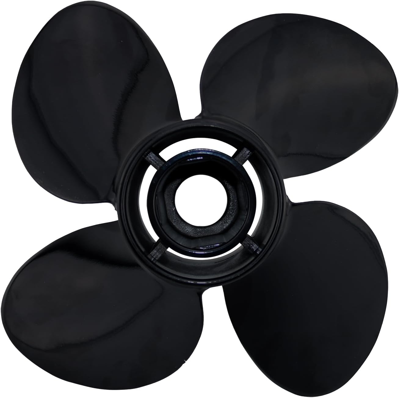 CAPTAIN 4 Blades Boat Propeller 13x17, 15 Spline Tooth Outboard Motor Prop, RH, Charging Cable for Mercury Engines 40 50 60 70 75 80 90 100 115 125 140 150 HP Aluminum Parts