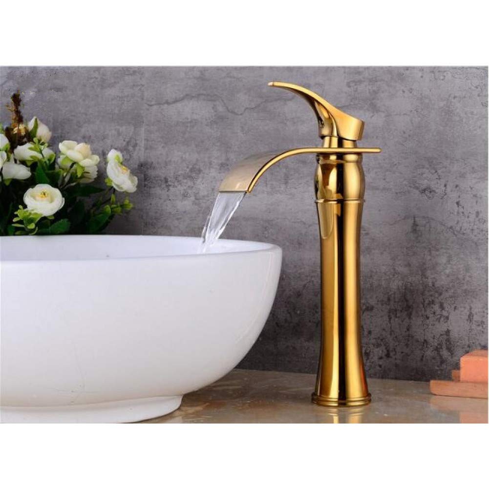 WIQUYBML Kitchen Taps Basin Faucet Brass Material Black Bathroom 5 Colors Torneiras para Pia de Banheiro Wash Gold Waterfall