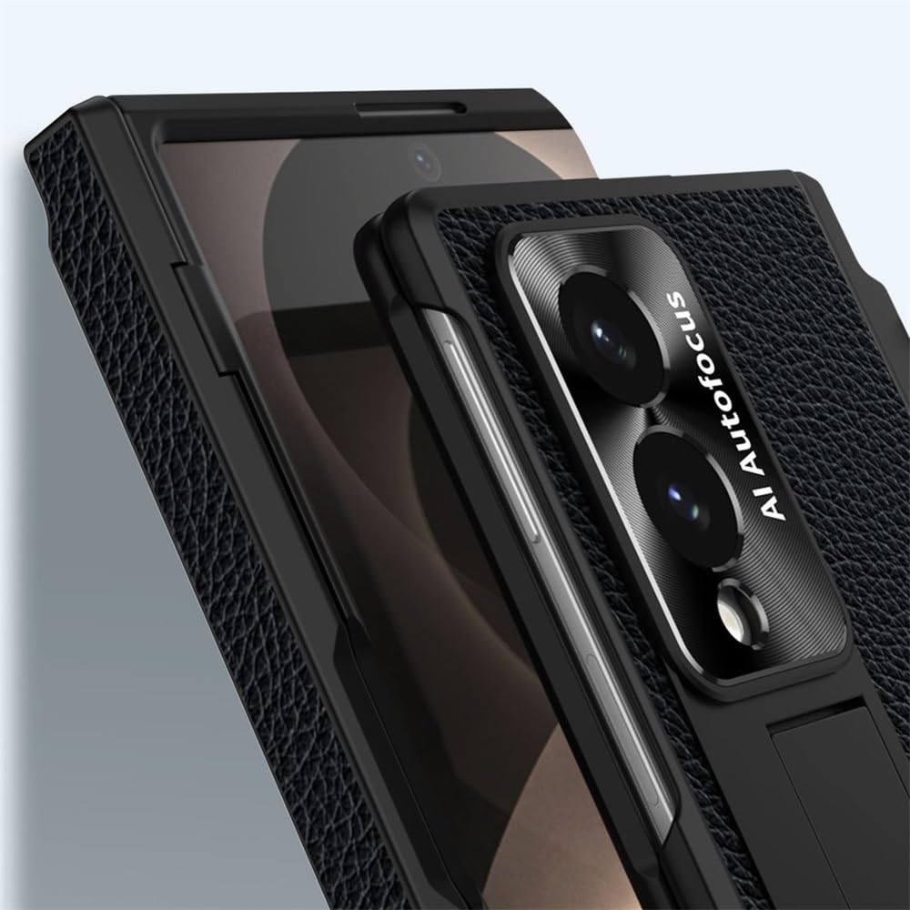 Custodia in pelle con cavalletto compatibile con Samsung Galaxy Z Fold 8 (blu1)