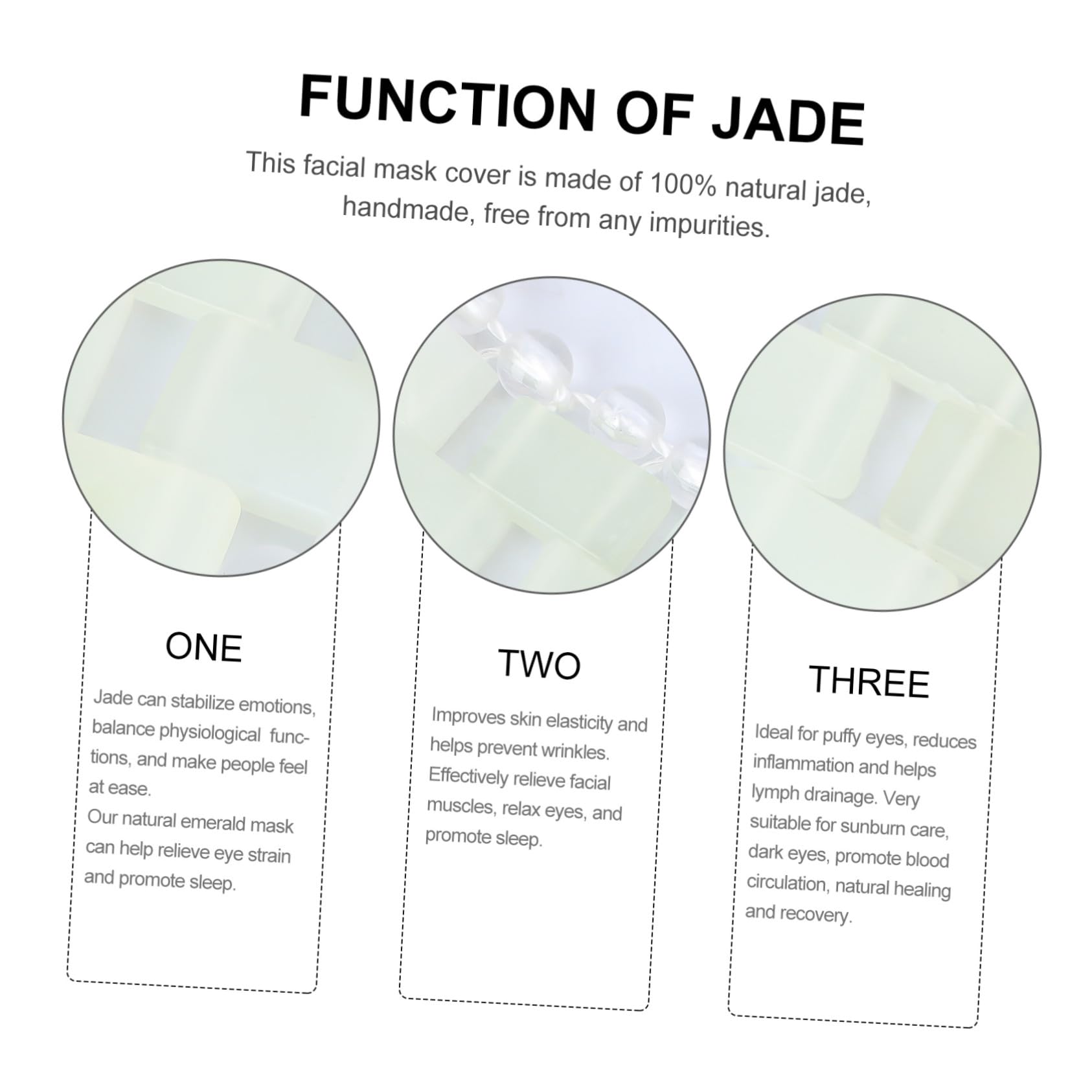 Hohopeti Natürliche Jade Massagemaske für Zuhause zur Linderung von Muskel und Bruxismus Schwellungen Grüne Hautpflege Maske für Entspannende Beauty Anwendungen