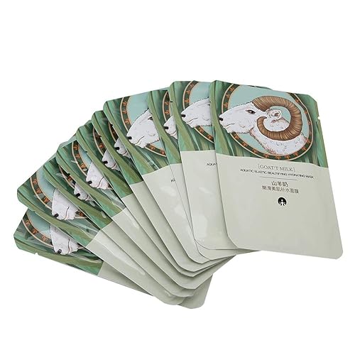 Miniatura 8 de Leche de cabra, cara hidratante, 10 unidades de mascarillas hidratantes de cabra facial, extracto de planta facial hidratante para máscaras