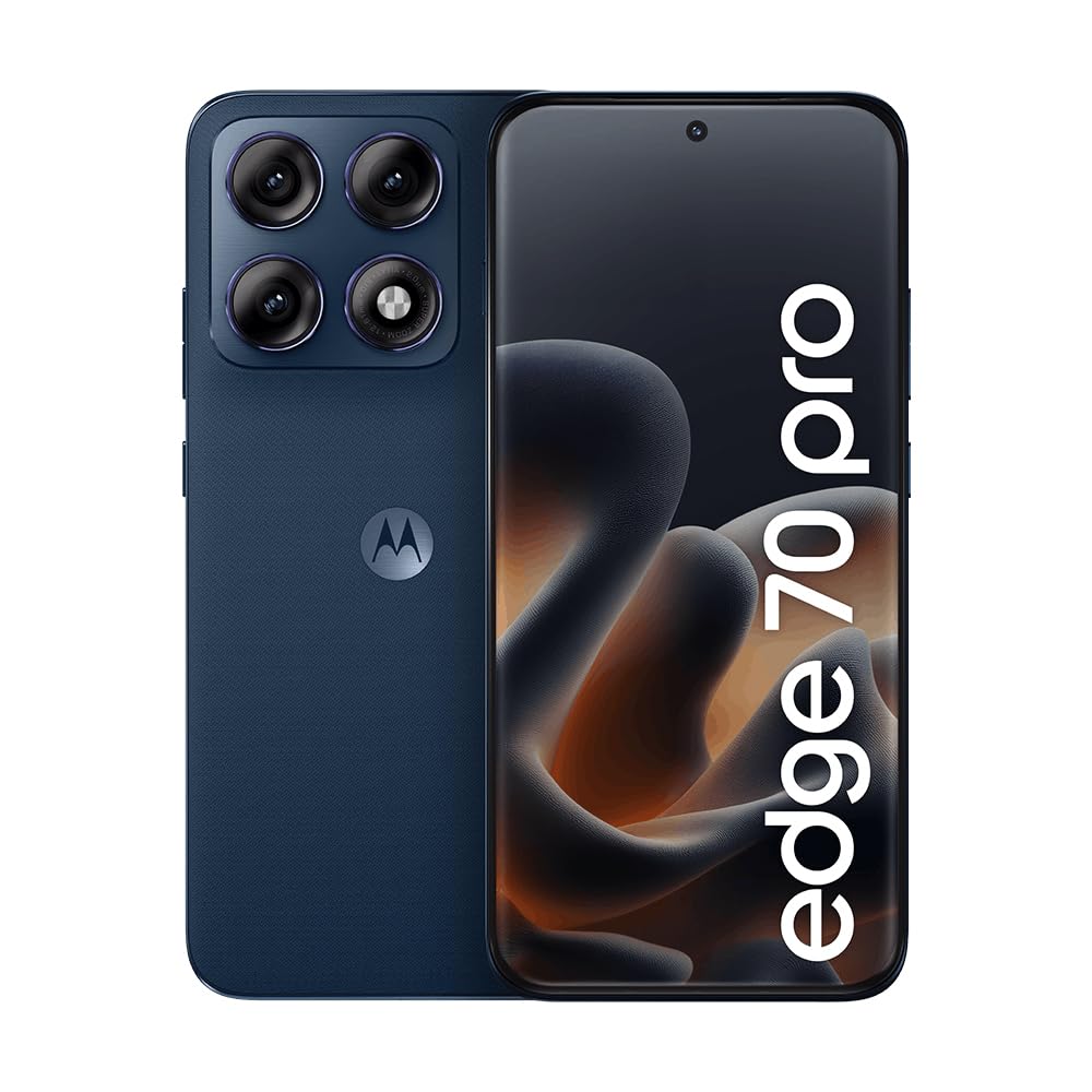 Smartphone Motorola Edge 70 PRO 5G - 256GB 24GB (12GB RAM+12GB Ram Boost), 4 câmeras de 50MP, Tela 1.5K extreme AMOLED 144Hz, Bateria 6500 mAh, IP68/IP69 - Azul Escuro | 24GB Total (12GB RAM+12GB Ram Boost), 4 câmeras de 50MP, Tela 1.5K extreme AMOLED 144Hz, Bateria 6500 mAh, IP68/IP69