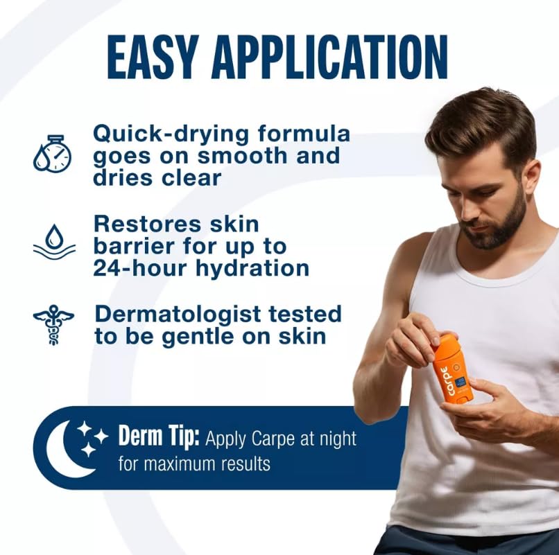 Carpe Men's 100HR Sweat & Odor Control Antiperspirant Deodorant - Ocean Storm - 1.76oz: Paraben-Free, Vegan, Cream, Under Arm