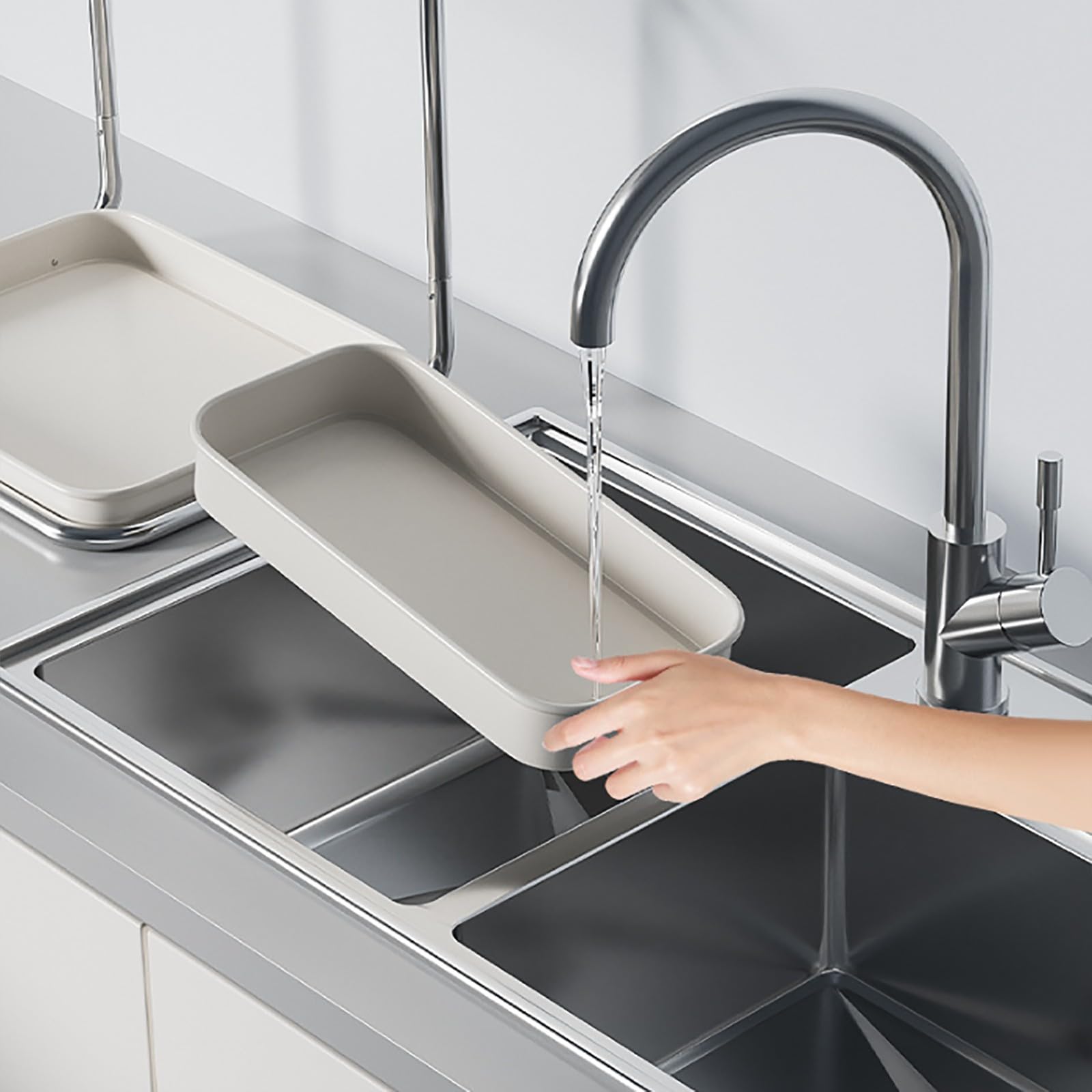 Estante de almacenamiento de 2 capas para armario, encimera, organizador de cajones de especias para baño, cocina, dormitorio, estante de 16,5 cm