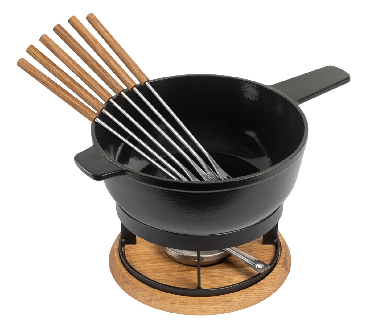 KUHN RIKON Käsefondue Set Induktion Gusseisen schwarz matt Alpstein 24 cm