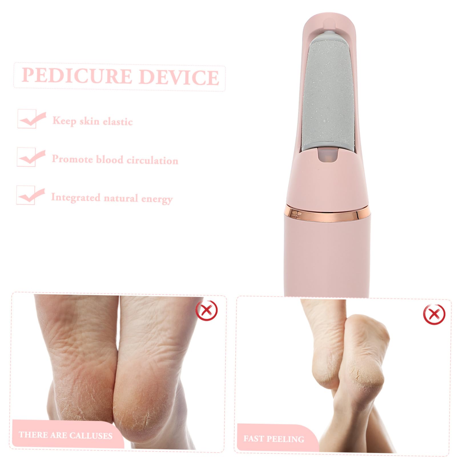 VICASKY Raspa Elettrica per Piedi, Rimuovi Calli e Pelle Morta, Portatile e Leggera in Abs, per Pedicure a Casa in Viaggio